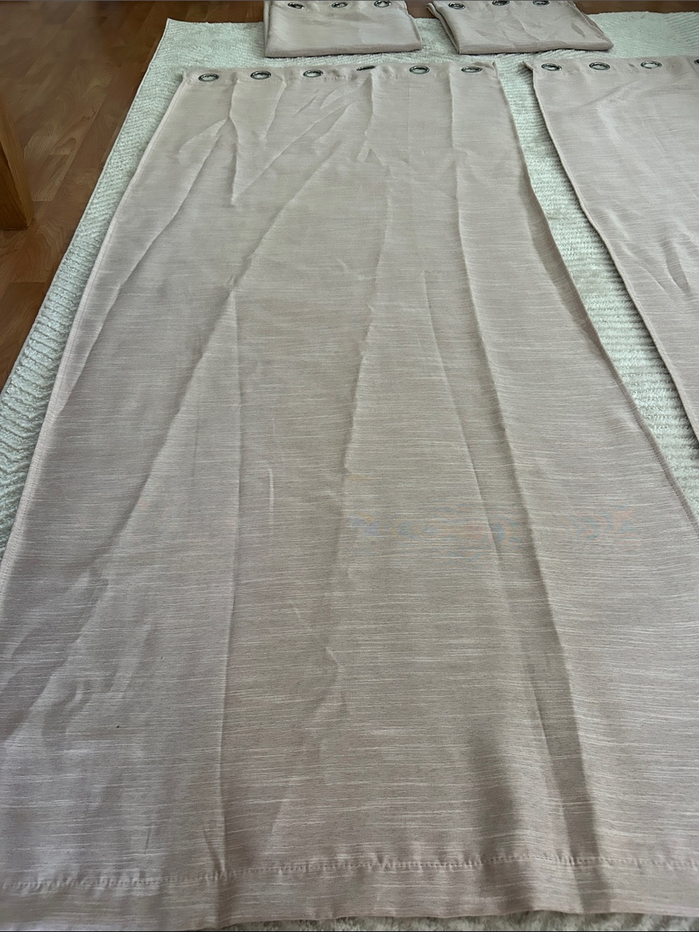 Four Dusty Pink Grommet Curtains - Picture 3 of 8